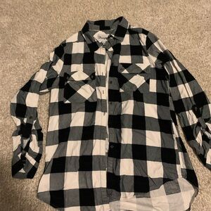 Wrangler Black and White Plaid Men's Shirt